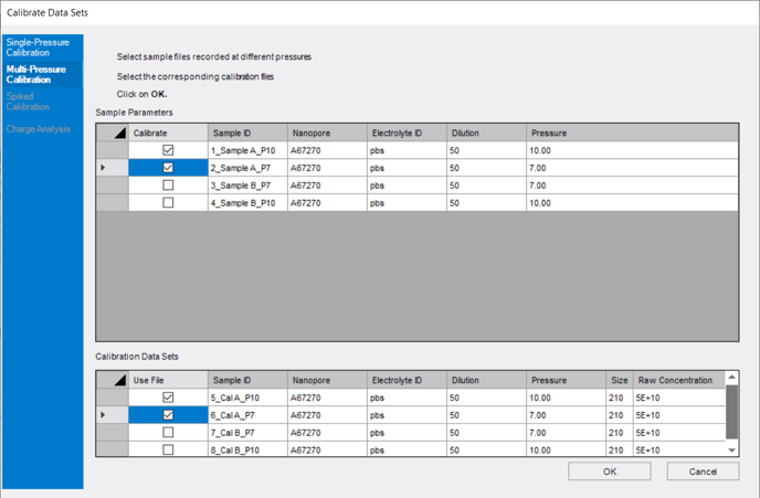How do I calibrate the sample measurements?
